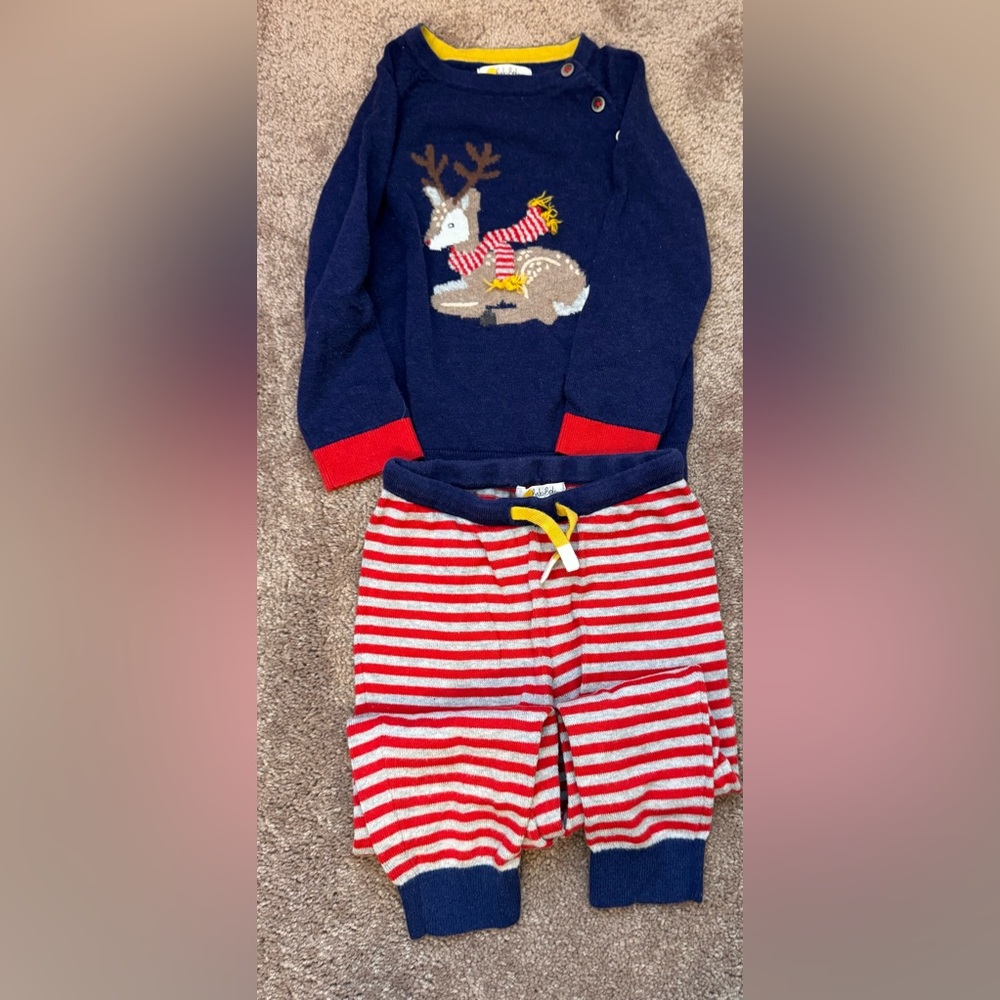 Baby Boden Reindeer Sweater Outfit